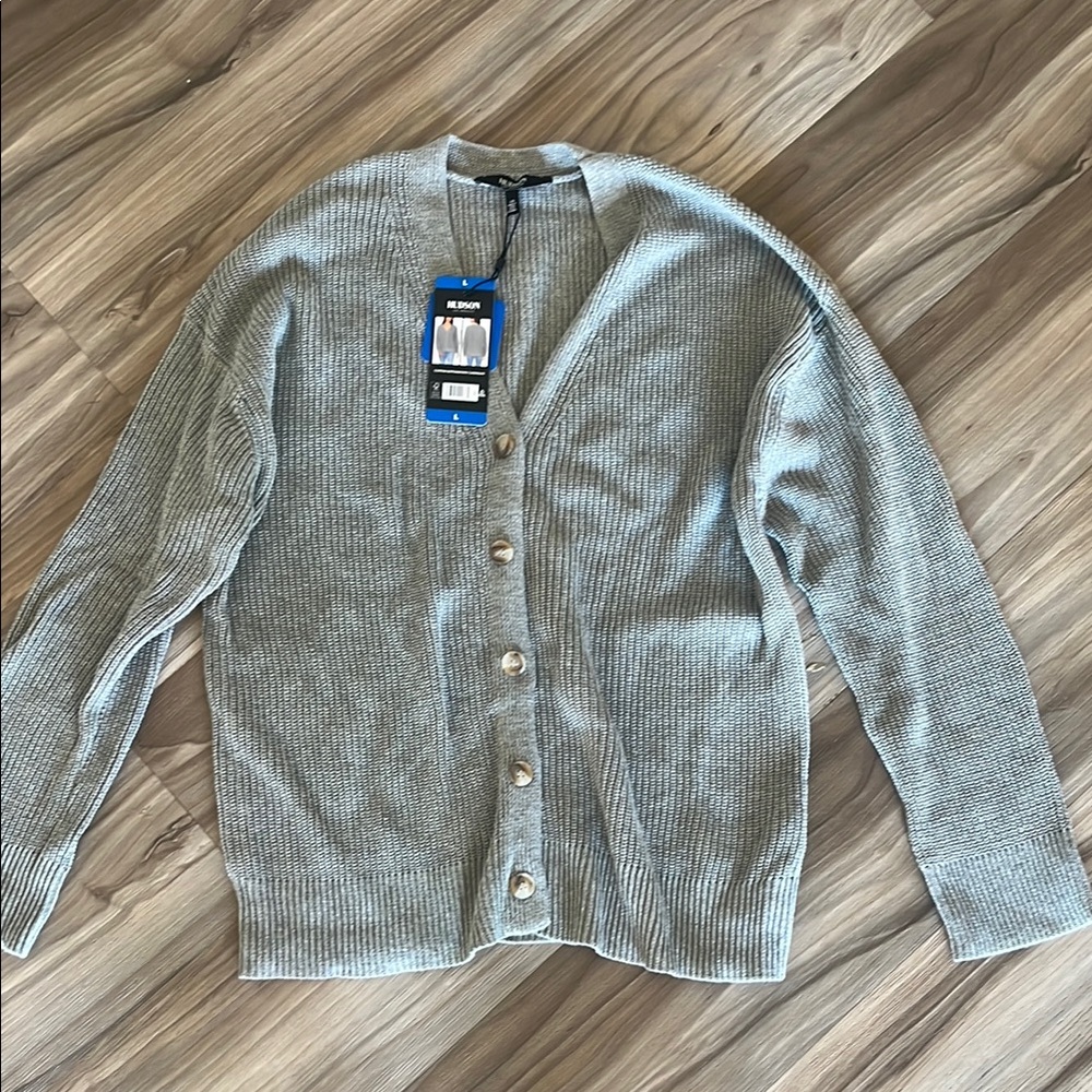 Gray Button-Up Women's Sweater